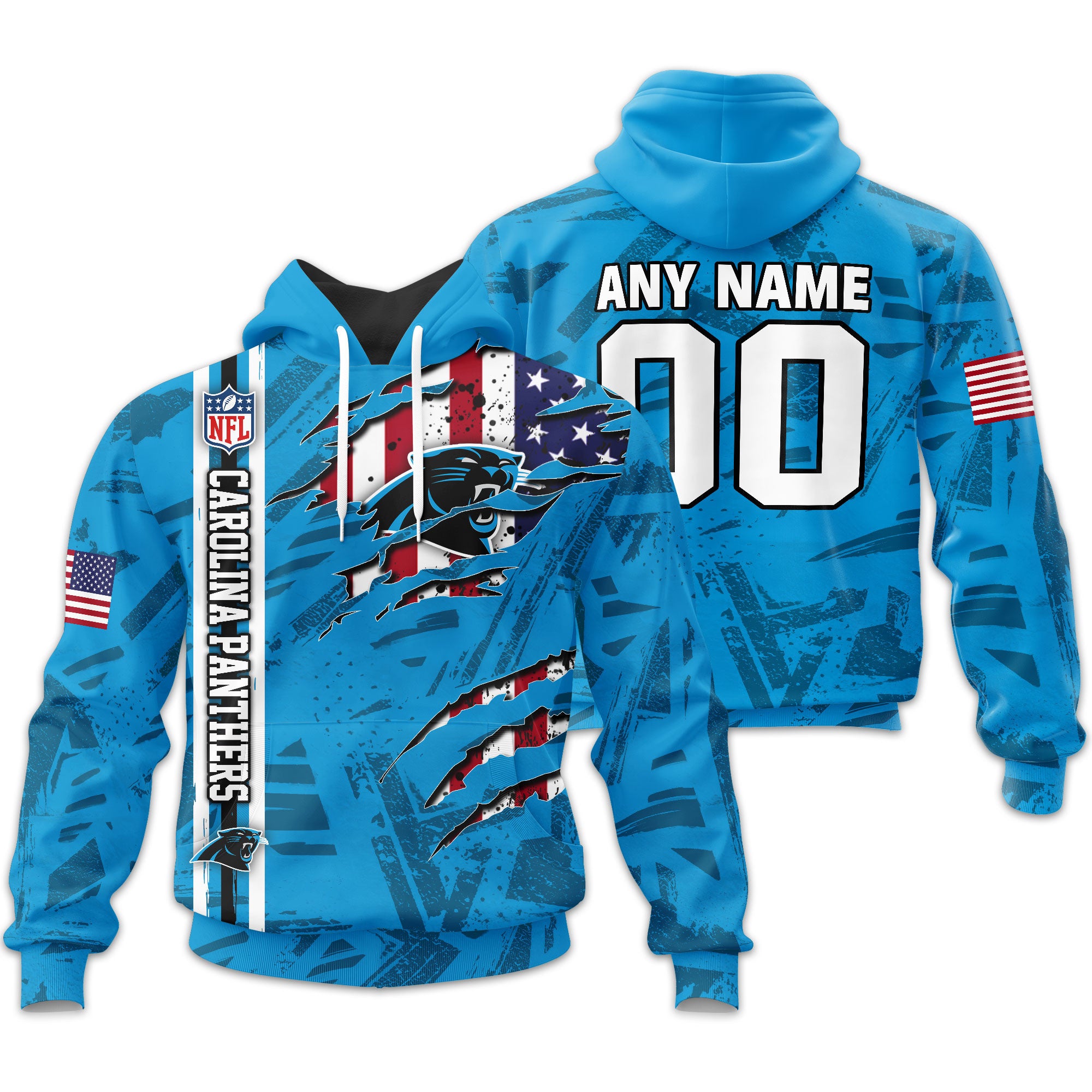 Carolina Panthers | Personalized Hoodie Crack On Grunge