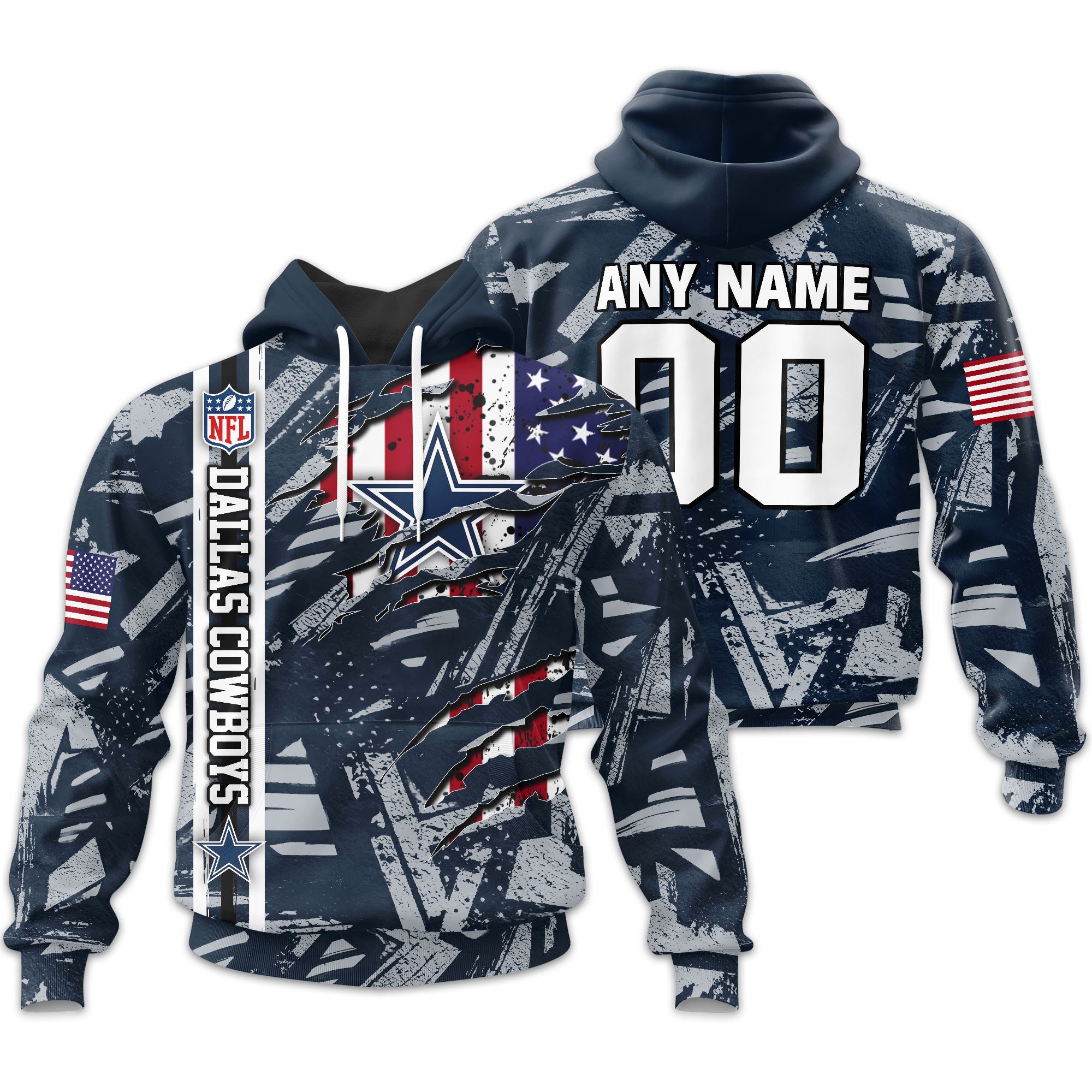 Dallas Cowboys | Personalized Hoodie Crack On Grunge