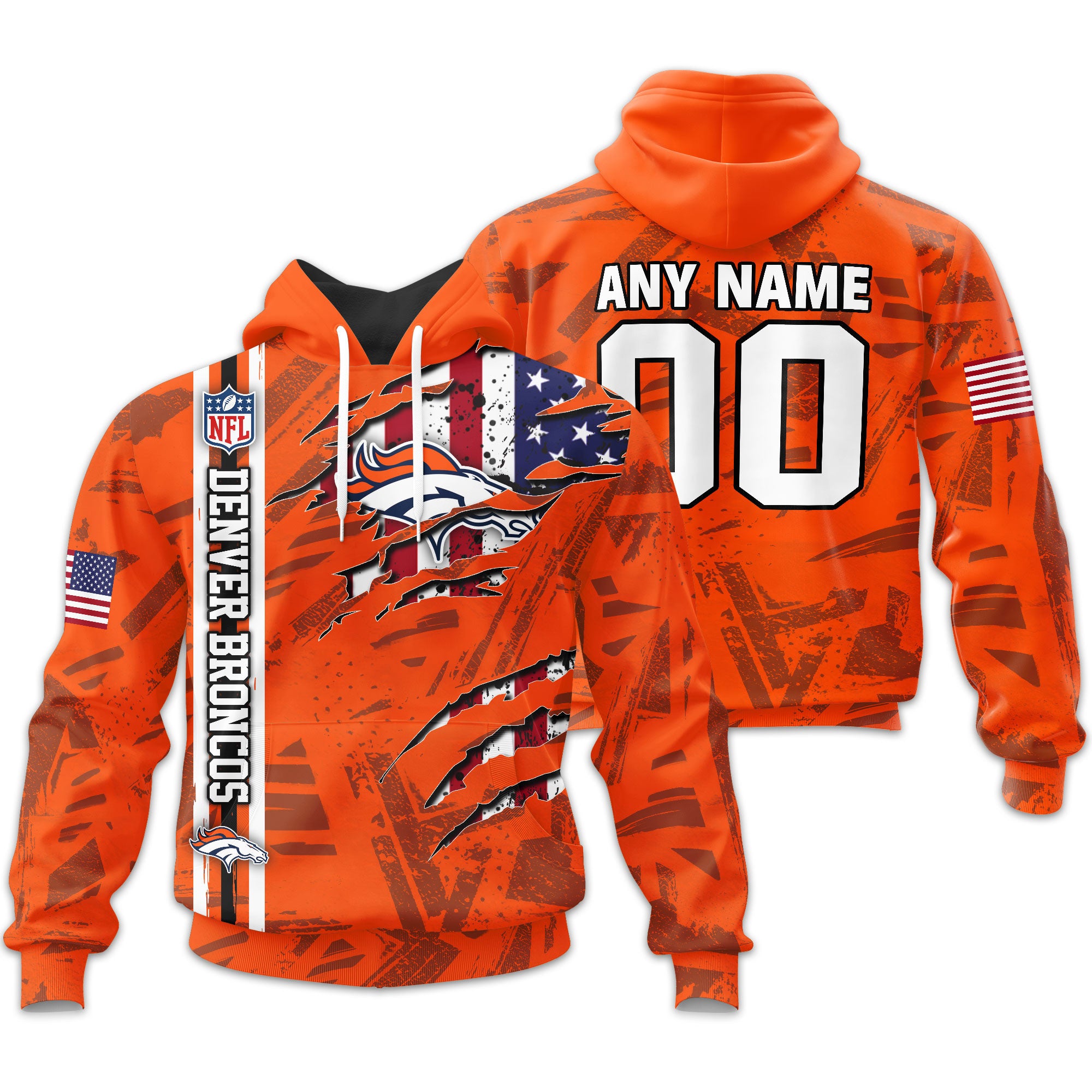 Denver Broncos | Personalized Hoodie Crack On Grunge