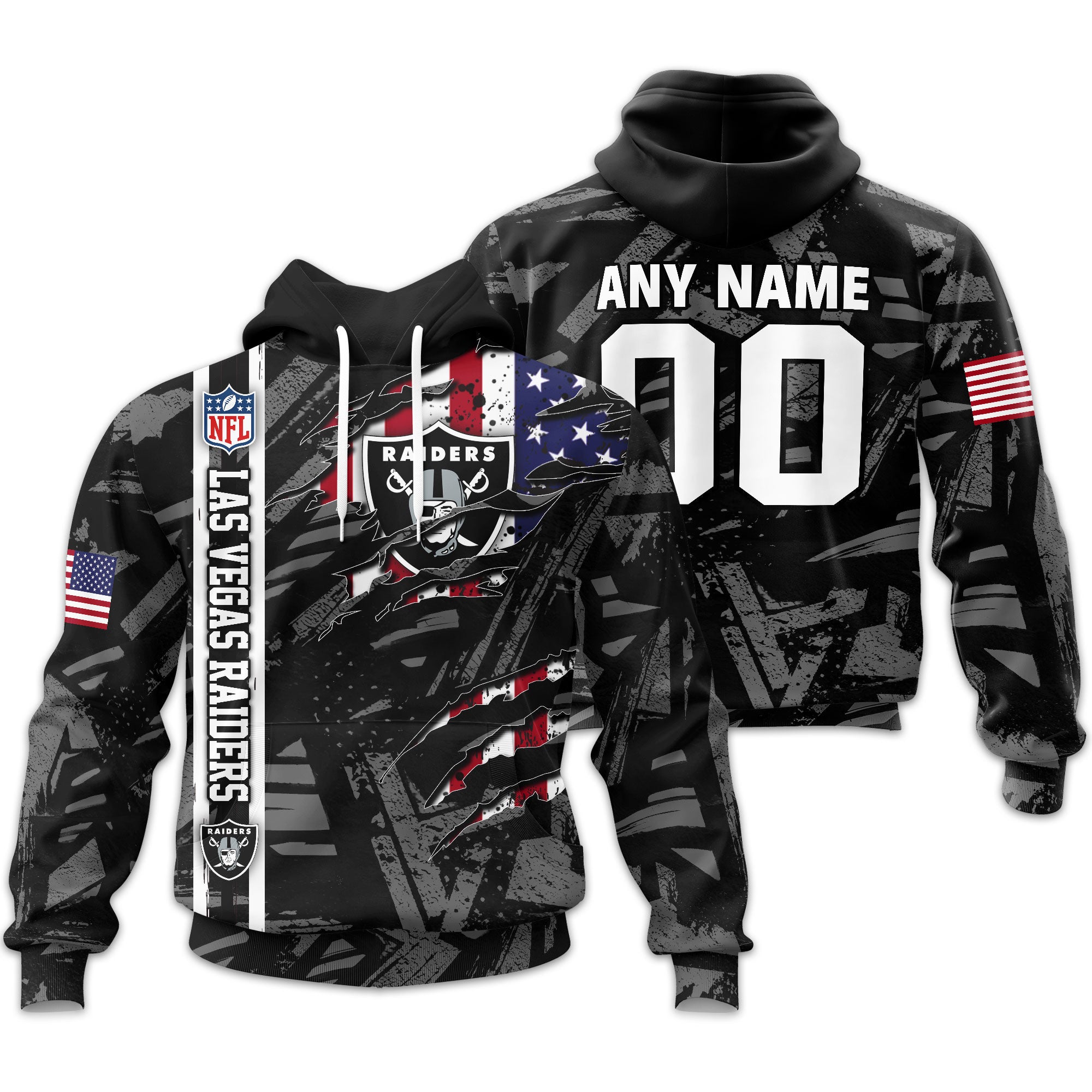 Las Vegas Raiders | Personalized Hoodie Crack On Grunge
