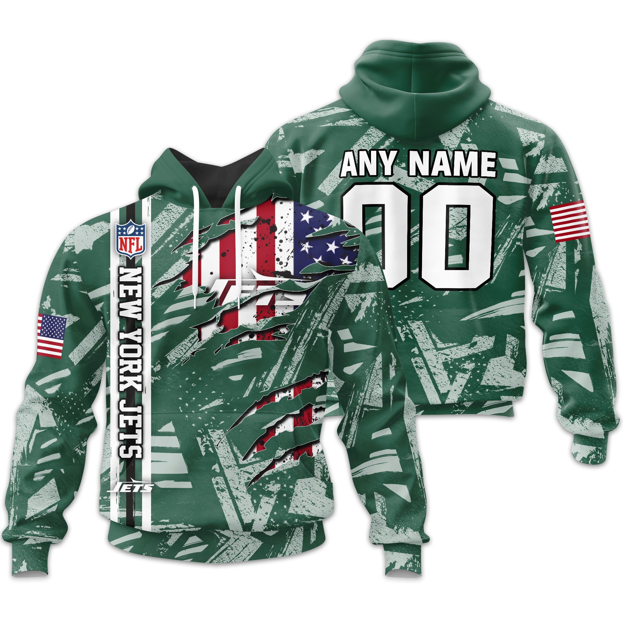 New York Jets | Personalized Hoodie Crack On Grunge