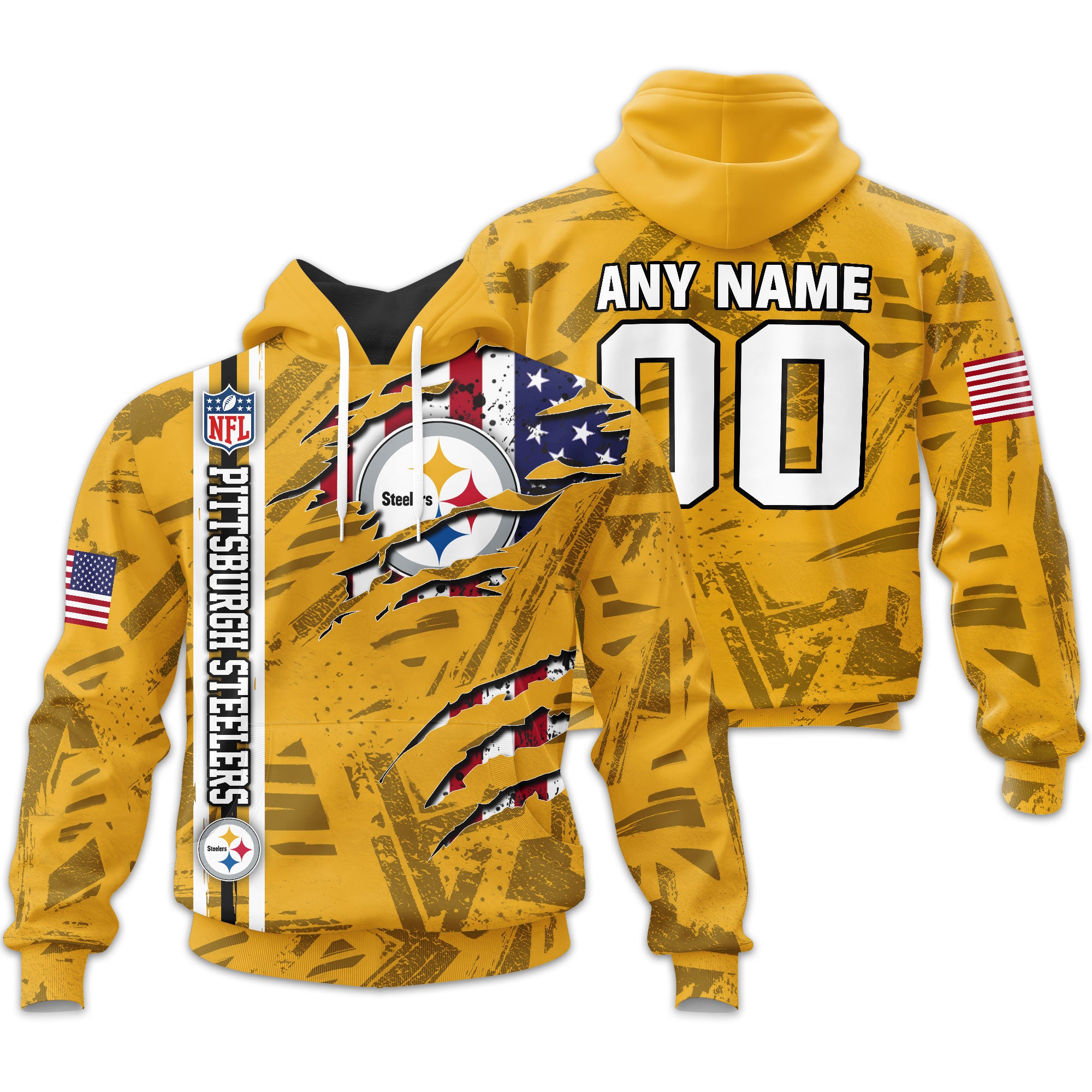 Pittsburgh Steelers | Personalized Hoodie Crack On Grunge