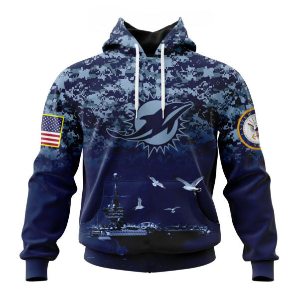 Miami Dolphins | Honor US Navy Veterans Hoodies