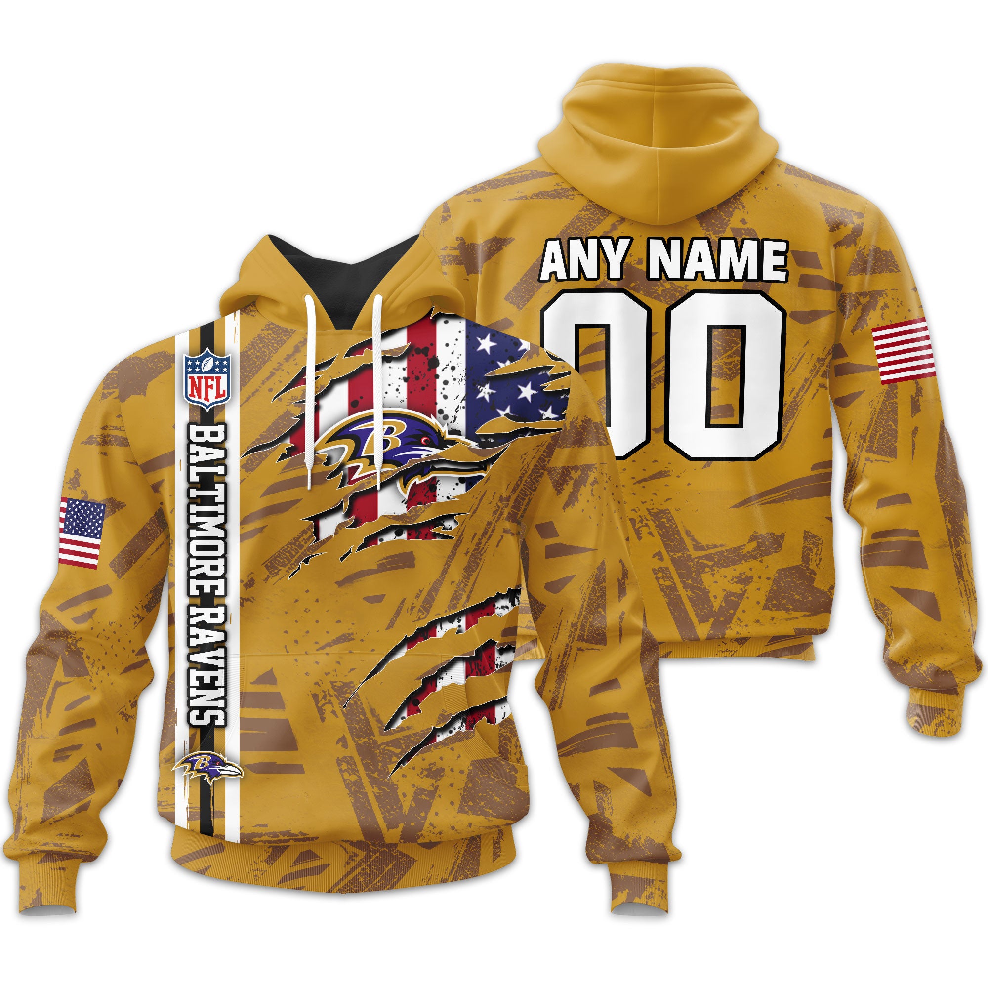 Baltimore Ravens | Personalized Hoodie Crack On Grunge