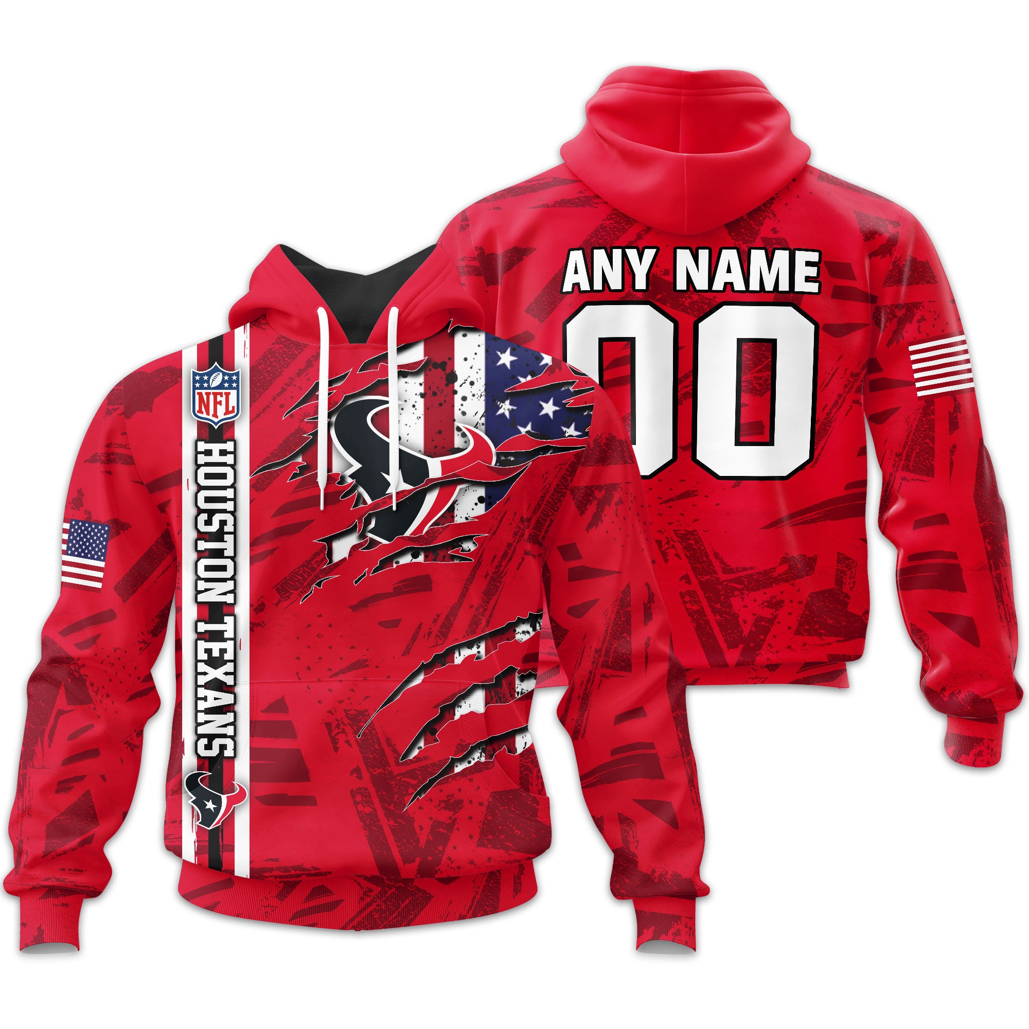 Houston Texans | Personalized Hoodie Crack On Grunge