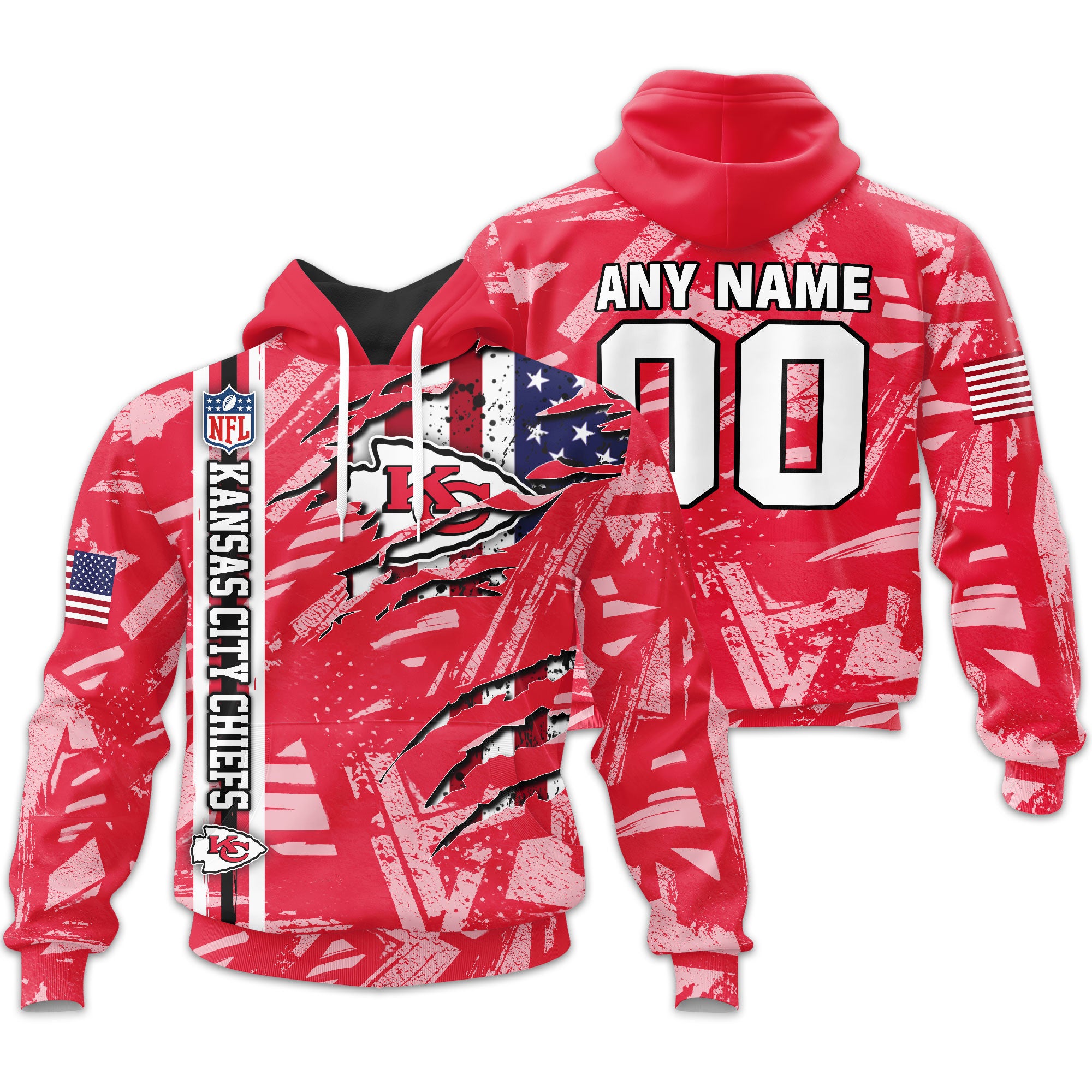 Kansas City Chiefs | Personalized Hoodie Crack On Grunge